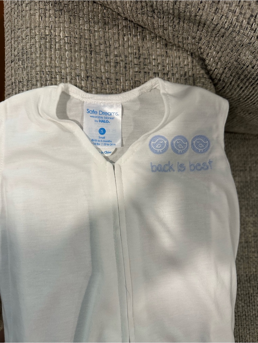 Halo Kids Wearable Blanket - White with Light Blue Accents